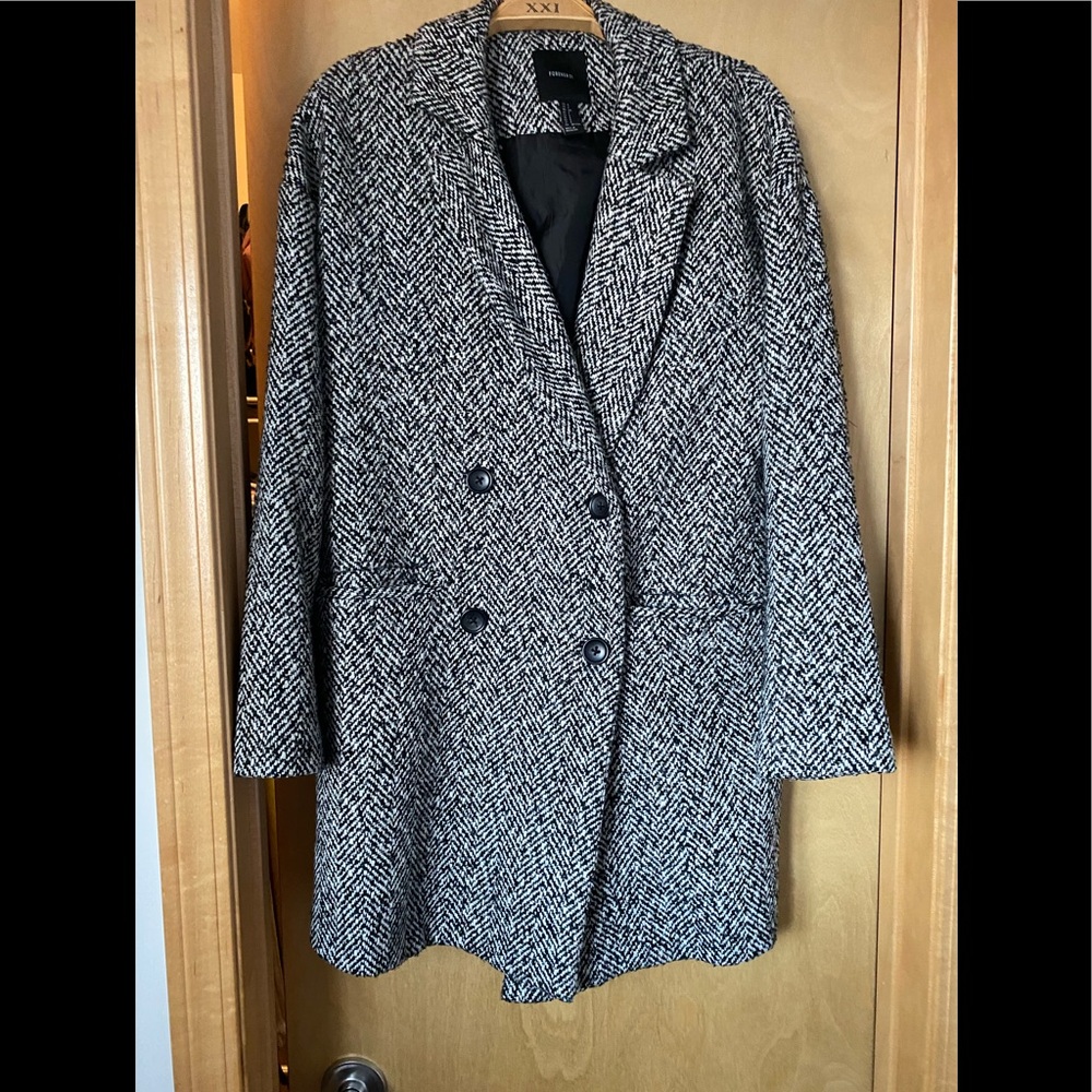 Black and white long coat